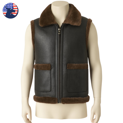 Gilet uomo nero marrone vera