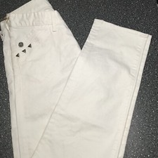 Jeans denim Guess Originals vita bassa e gamba dritta in ecrù lavaggio nuovo