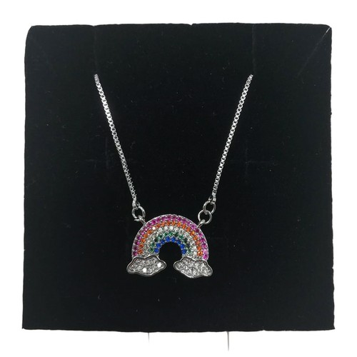 Collana acciaio rodiato - in, con