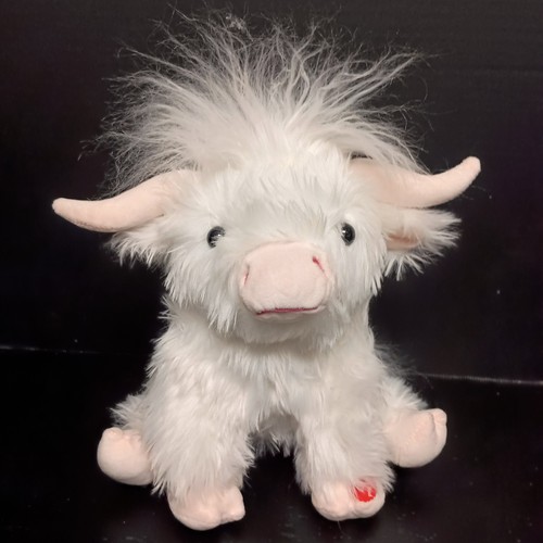 Peluche mucca bianco peloso