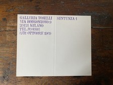 AA.VV. Invito ripiegato Sentenza 1 Milano Galleria Toselli 1969