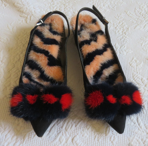 Sandali fendi slingbacks pom - sandali,