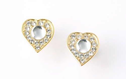 Orecchini love heart - love, placcati