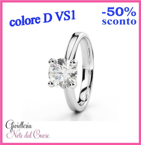 Anello solitario oro bianco - anello,