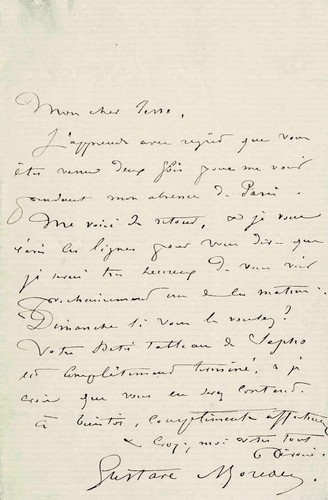 Gustave moreau lettre - -,