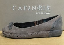 CAFè NOIR SCARPE DONNA, BALLERINE IN CAMOSCIO COLOR TOPO CON FIOCCO IN CONTRASTO