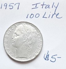 1957 Italy 100 Lire EF KM