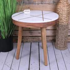 Salbari Round White Marble