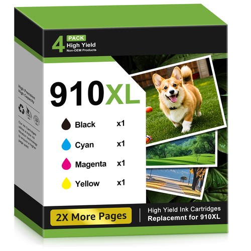 4pack 910xl ink combo - 910xl, w/chip