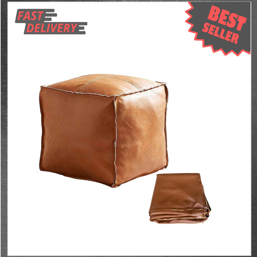 Unstuffed faux leather square - unstuffed,