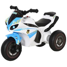 DecHome Moto Giocattolo Cavalcabile 3 Ruote Bambini 18-36 Mesi Polizia Azzurro