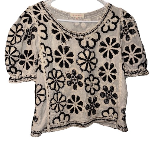 Crop top solitario ricamato