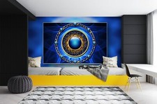 Carta da parati cerchio blu 3D