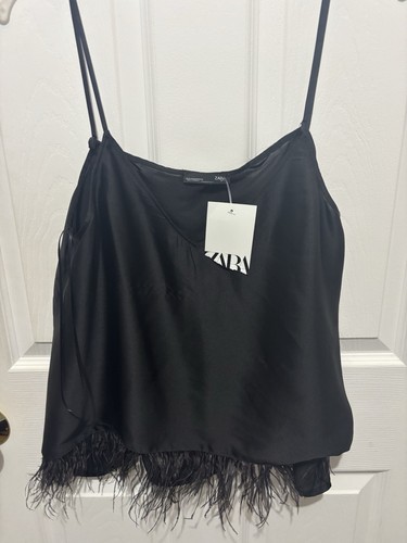 Top donna zara - nero, raso