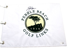 Bandiera da golf firmata Jack Nicklaus Pebble Beach 1972 US Open con BAS LOA AE38951