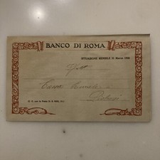 Pieghevole BANCO DI ROMA Società Anonima situazione mensile 31 Marzo 1920