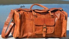 Borsone uomo vera pelle 24" grande vintage borsone viaggio palestra weekend n...