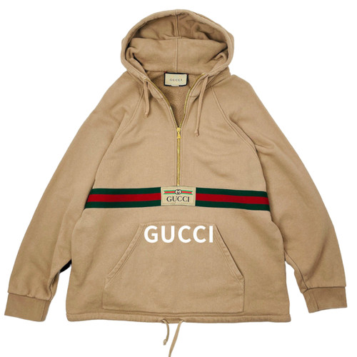 Felpa mezza zip con etichetta