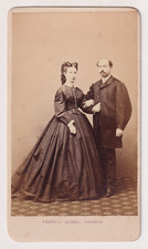 Italia CDV Fratelli Alinari à Firenze - Un couple pose - Vintage print c.1864