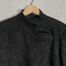 Giorgio Armani Blazer Womens 46 IT Green Black Wool Silk Snake Textured Luxury