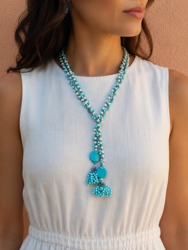 Collana lunga con pendenti