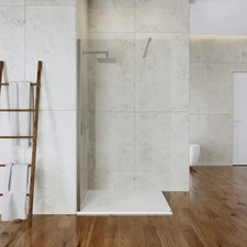 Box doccia Walk in 120 cm vetro anticalcare trasparente e profilo cromo 200h 