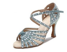 Scarpe da ballo Latinosa Lola green Salsa Tacco personalizzato