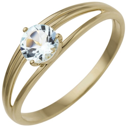 Anello solitario oro - anello, giallo