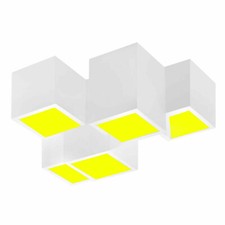 Lampada gesso da soffitto plafoniera a 5 cubi attacco faretto GU10 Verniciabile 