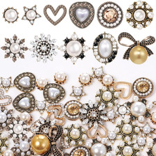 60 Pezzi Bottoni Strass Finta