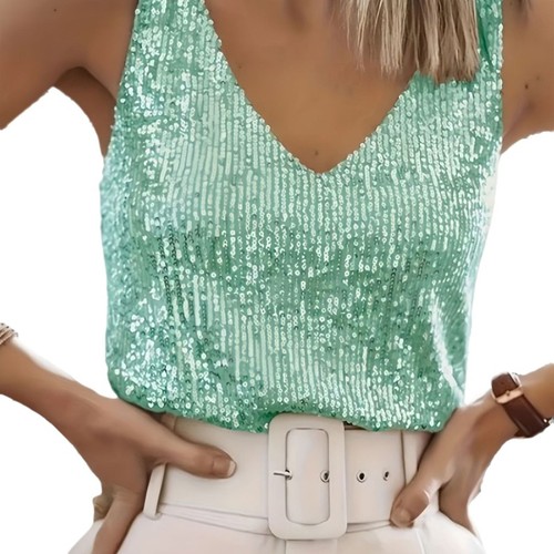 Top donna paillettes - donna,