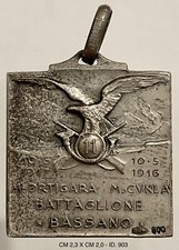 ALPINI 11° BTG. BASSANO REGIO ESERCITO MEDAGLIA ARG. Ia G.M 1915.1918 M.ORTIGARA