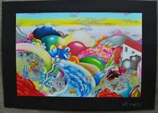 Serigrafia polimaterica Luca Alinari Titolo "Paesaggio sfondo Nero" cm. 100x70