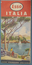 SANTA MARGHERITA LIGURE - PARAGGI 1956 GRANDE CARTINA STRADALE ILLUSTRATA ESSO 