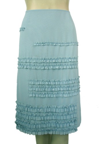 Gonna blu con frange jeans - gonna,