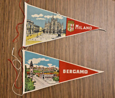 Milano Bergamo - Bandierine tessuto auto-moto-Vespa anni '60
