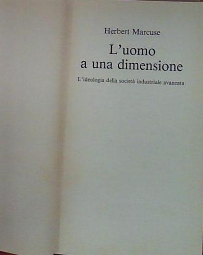 Marcuse uomo una - marcuse,