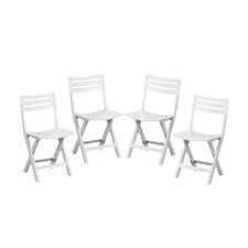 4 SEDIE BIRKI BIANCHE IN RESINA PIEGHEVOLI SALVASPAZIO 44 X 41 X 78 CM