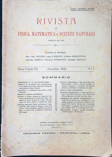 Rivista fisica matematica - di,