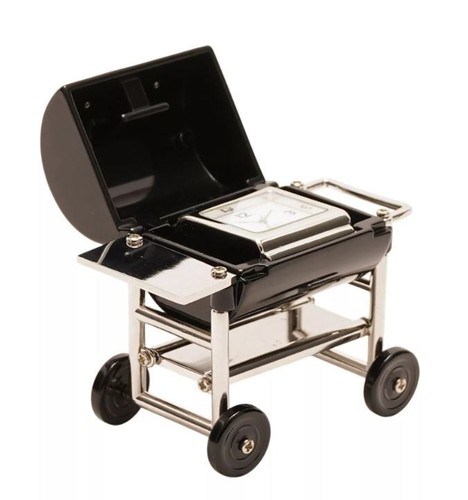 Miniature clock black barbeque - clock,