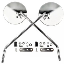 COPPIA SPECCHI SPECCHIETTI CROMATI SINISTRO DESTRO PIAGGIO VESPA 50 R FARO TONDO