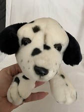 FAO Schwarz cane Dalmata peluche nero bianco  sdraiato cucciolo m