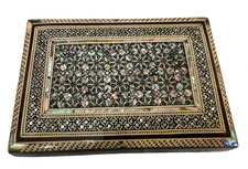 Portagioie in legno fatto a mano - intarsio madreperla - custodia regalo ricordo