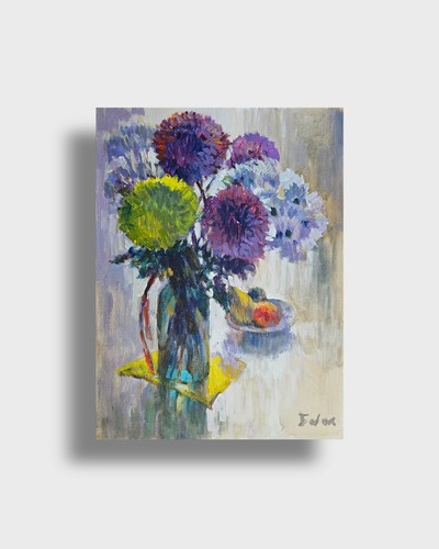 Dipinto olio crisantemi