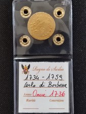 SICILIA ONCIA CARLO III DI BORBONE 1736 ORO