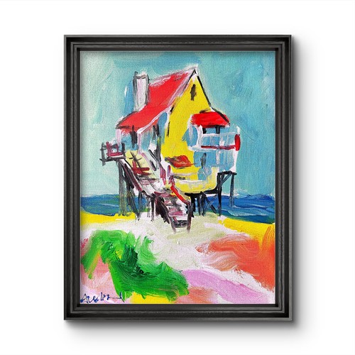 Quadro spiaggia astratto