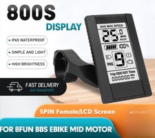 Bicicletta Elettrica 800S Display LCD per Motore 8 Fun BBS Ebike Mid