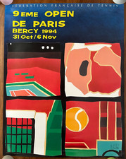 MANIFESTO AFFICHE POSTER Open de Paris Francia 1994 BERCY TENNIS Andre Agassi