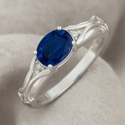 Anello zaffiro blu con - blu,