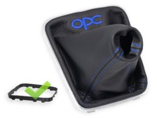 PER OPEL ZAFIRA B 2005-2014 PELLE CUFFIA LEVA CAMBIO RICAMO opc BLU SCURO TELAIO